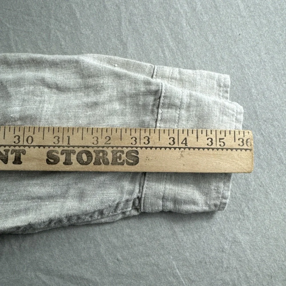 Banana Republic 100% Linen Shirt Men XL Beige Standard Fit Long Sleeve Button Up